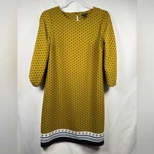 Ann Taylor Factory Stylish Yellow Patterned Dress 6P